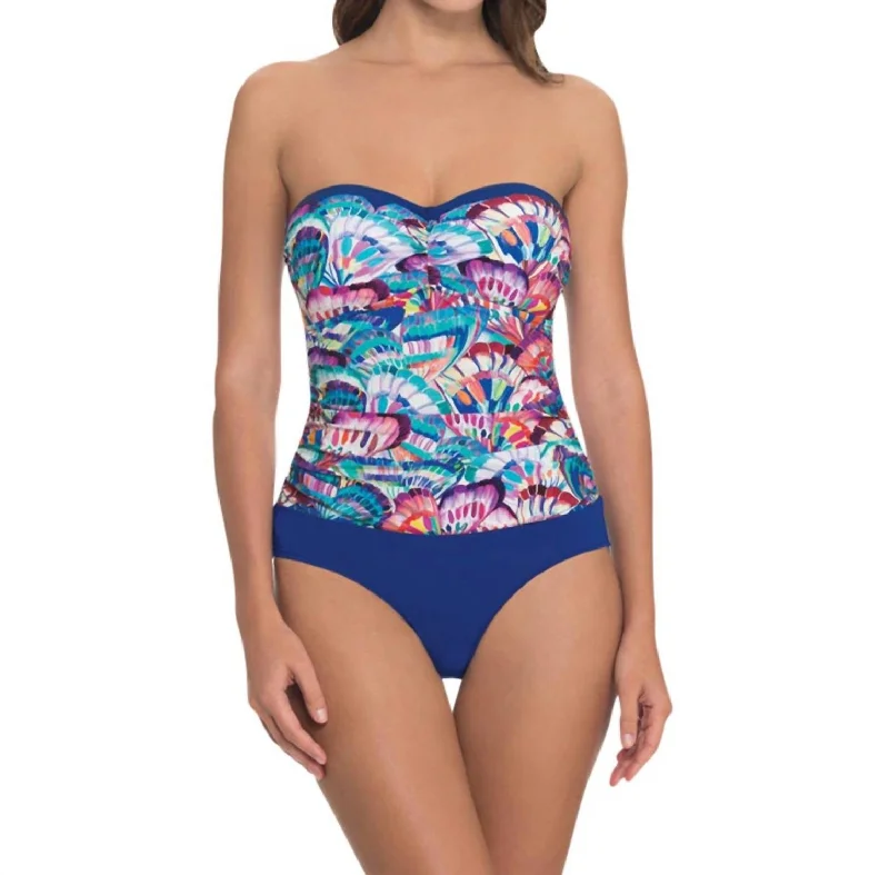 Bandeau One Piece Swimsuit In Madame Butterfly