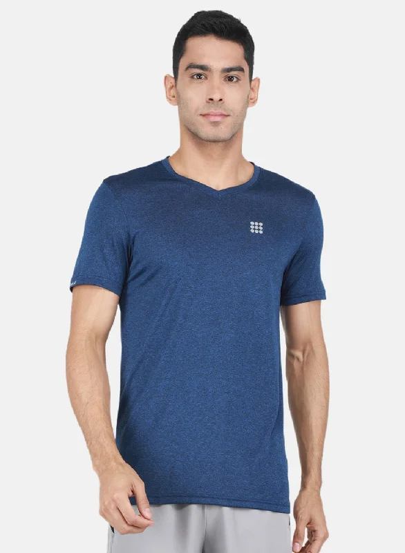 Rock-it Men Blue Solid T-Shirt