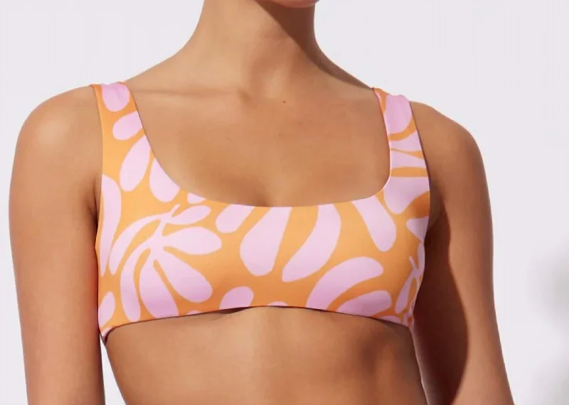 Elle Bikini Top In Pink & Clementine