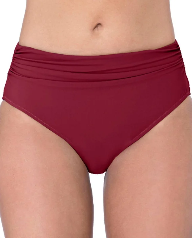 Shirred Tankini Bottom In Tutti Frutti Merlot