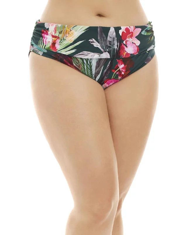 Shirred Hipster Tankini Bottom - Plus Size In Beyond The Jungle