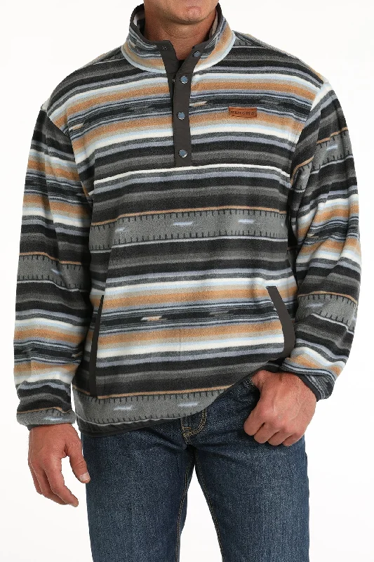 Men's Fleece Pullover (Match Boys) - Black/Gray/Tan - (MWK1514024)