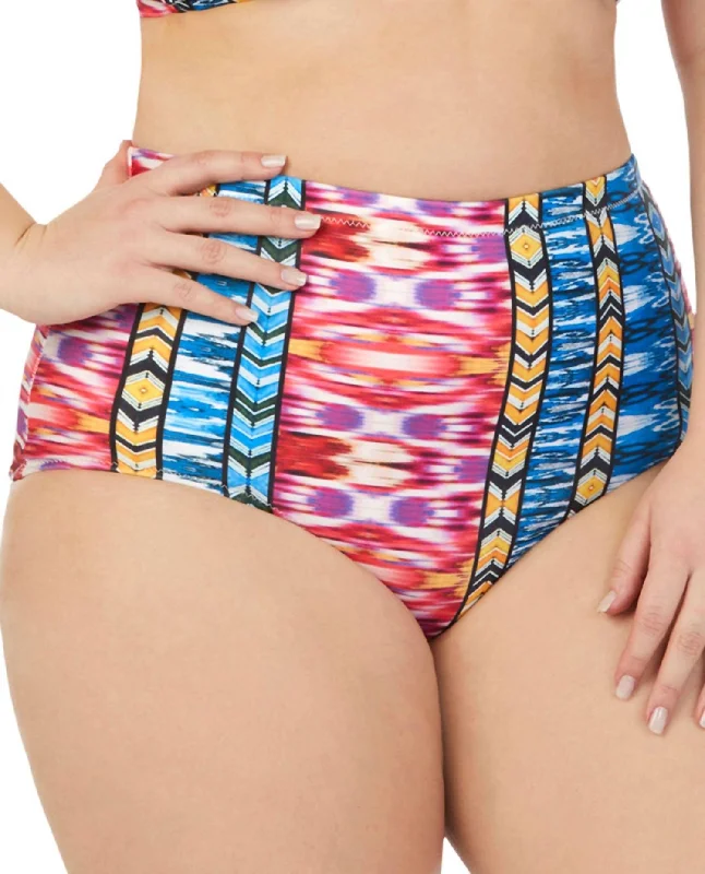 Women's Curve High Waist Bikini Bottom - Plus In Around The World