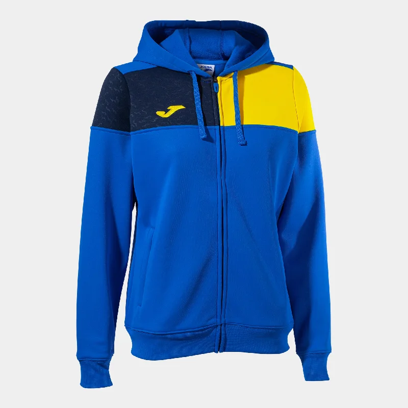 Joma Crew V Ladies Hoodie Jacket (Royal/Yellow/Dark Navy)