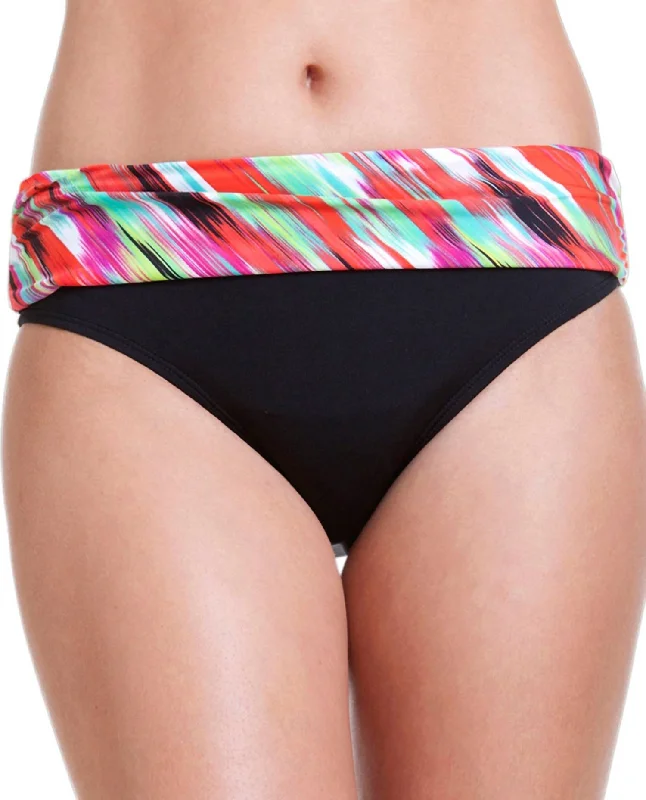 Foldover Hipster Swim Bottom In Isabella Ikat