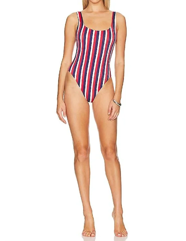 The Ribbed One Piece Swimsuit In Americana Stripe