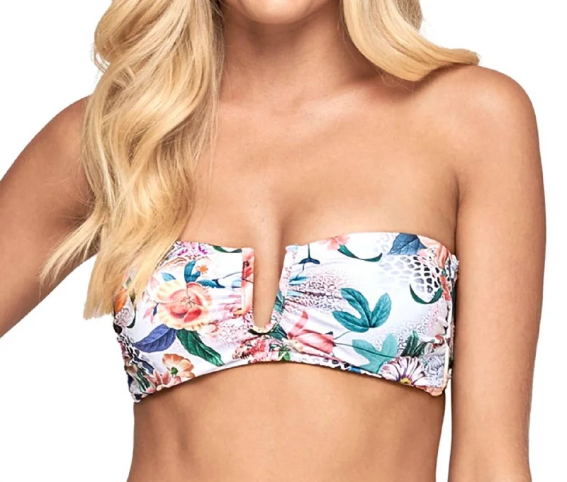 Gypsy Underwire Bandeau Bikini Top In Femme Floral