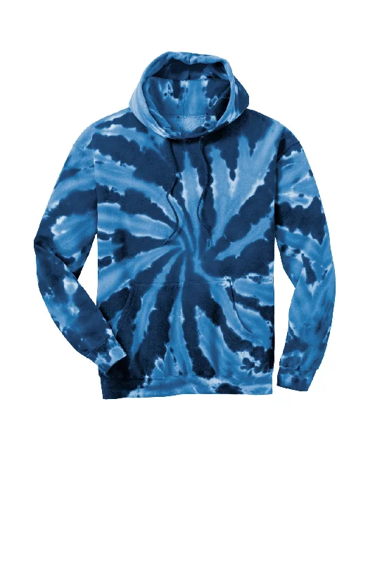 Port & Company Adult and Youth Tie-Dye Hooded Sweatshirt in Navy OR Kelly Green with Team Logo - New Bedford YMCA Hurricanes