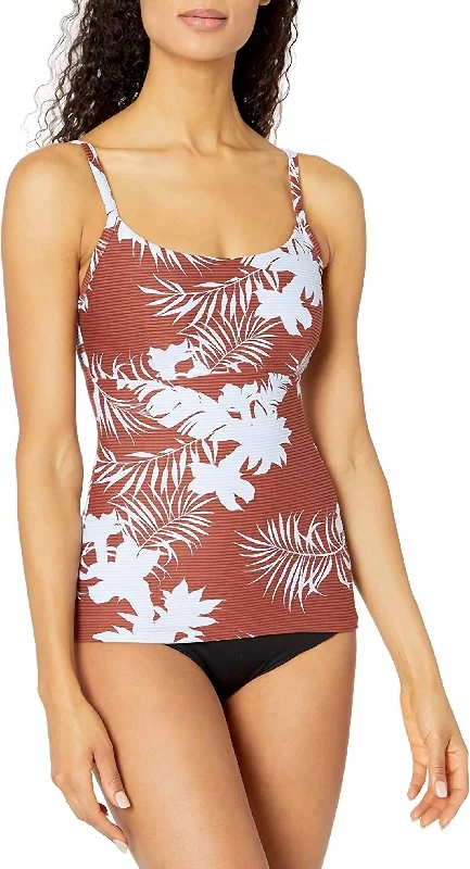 Wild Tropics Tankini Top In Amber