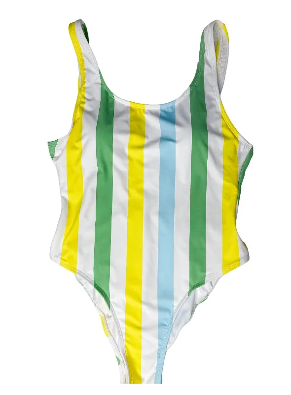 Women's Beach Ready One Piece Swimsuit In Green Stripe