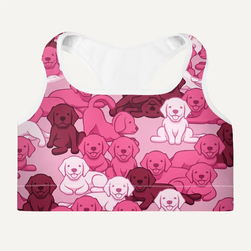 Dogs Camouflage Pink Padded Sports Bra