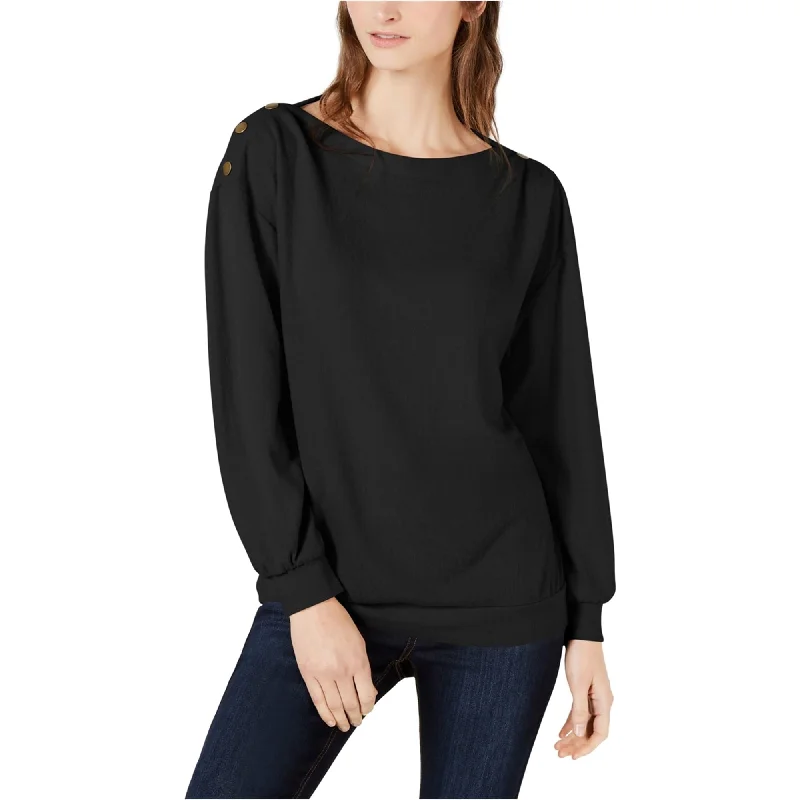 1.State Womens Button Shoulder Sweatshirt