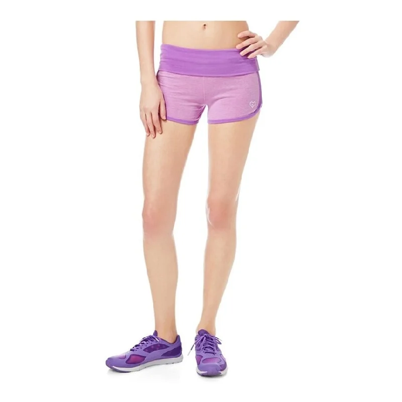 Aeropostale Womens Fleece Yoga Athletic Workout Shorts, Purple, X-Small