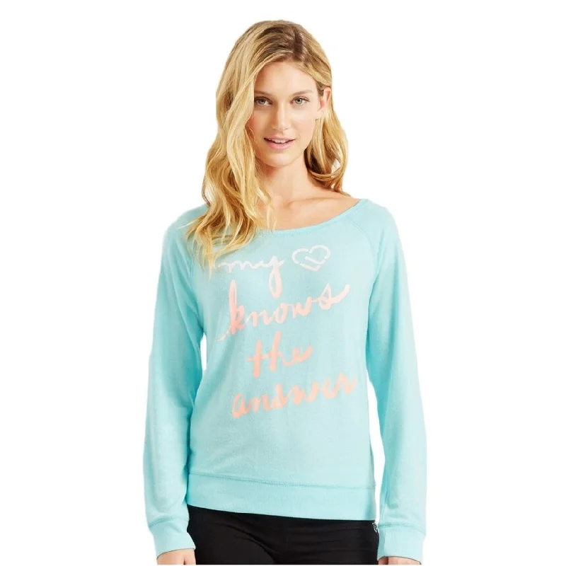 Aeropostale Womens LLD Heart Sweatshirt, Blue, X-Large