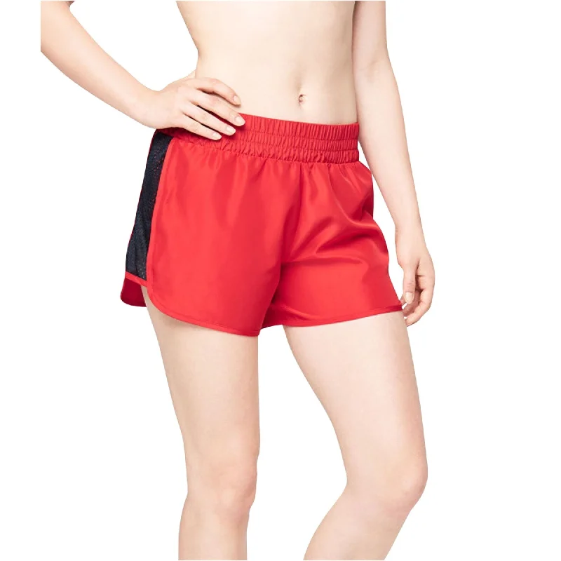 Aeropostale Womens Mesh Athletic Workout Shorts, Red, Large