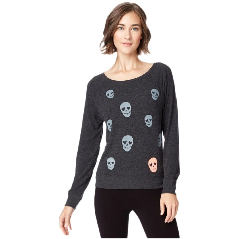 Aeropostale Womens Skull Boat-Neck Sweatshirt