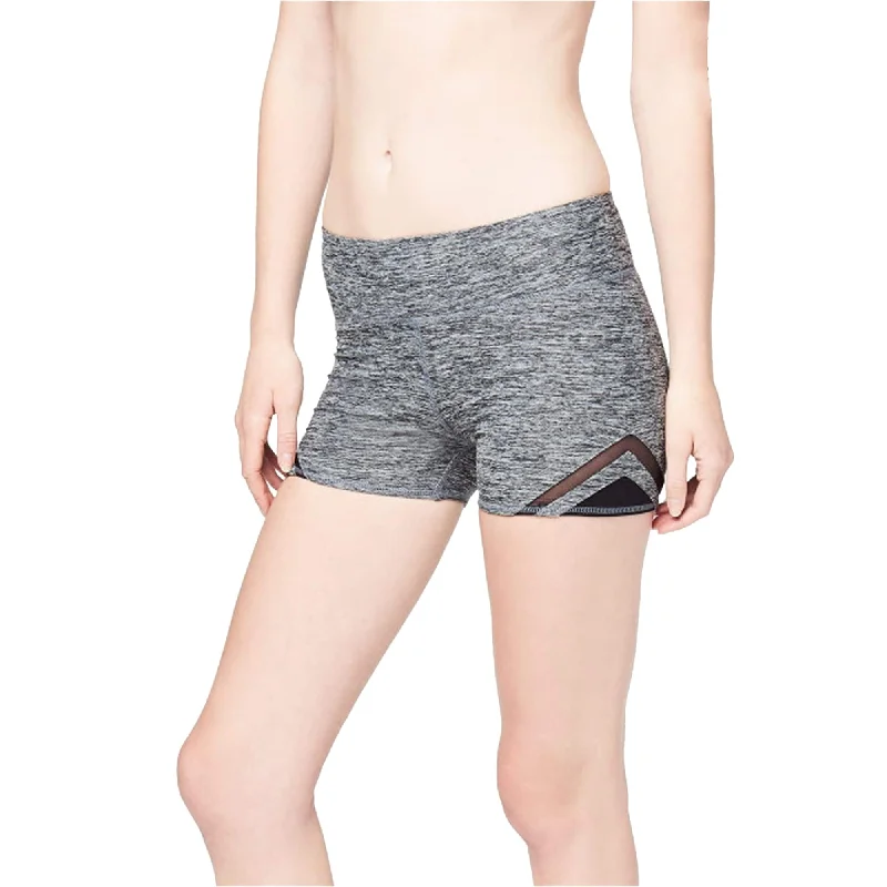 Aeropostale Womens Studio Mesh Athletic Compression Shorts, Grey, Small