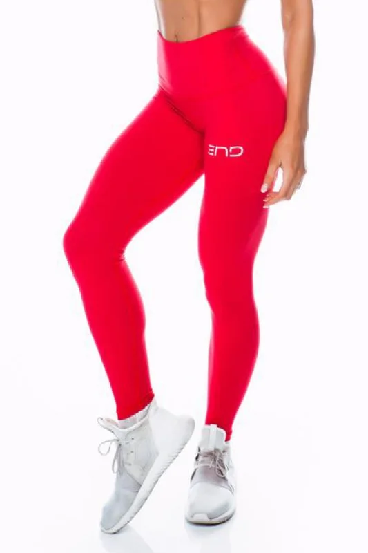 BOSS HIGH WAIST LEGGINGS - RED