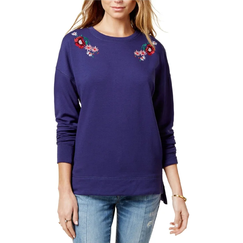 Carbon Copy Womens Embroidered Sweatshirt, Blue, Medium