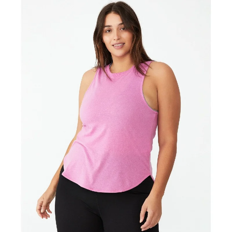 Cotton On Women's Active Curve Hem Tank Pink Size M