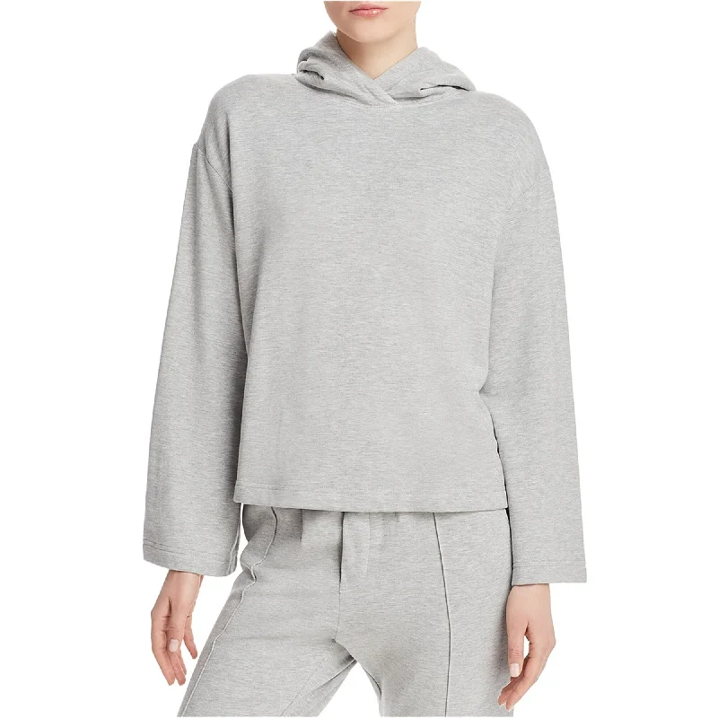 Enza Costa Womens Wide Sleeve Hoodie Sweatshirt, Grey, Medium