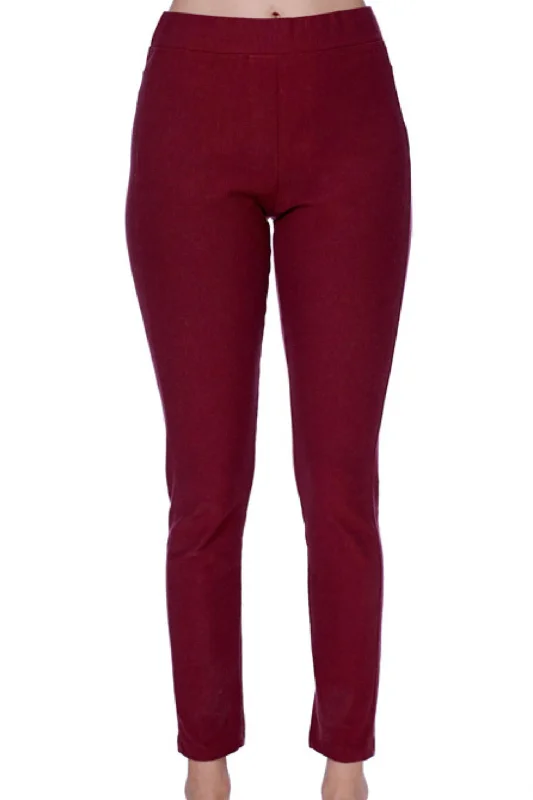 High Waisted Leggings In Wine