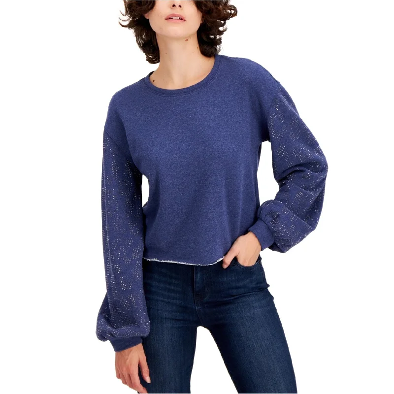 I-N-C Womens Embellished Sweatshirt, Blue, Large