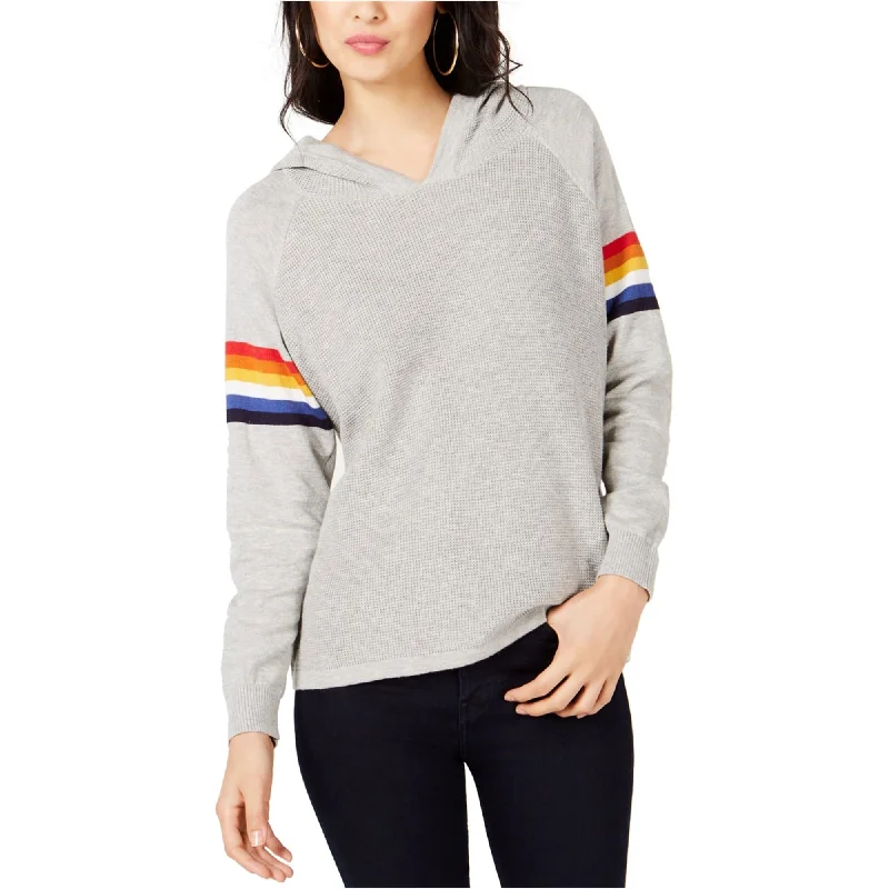 I-N-C Womens Rainbow Stripe Hoodie Sweatshirt