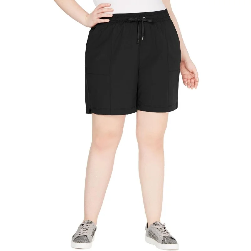 Ideology Women's Plus Size Woven Shorts Black Size 2 Extra Large - XX-Large