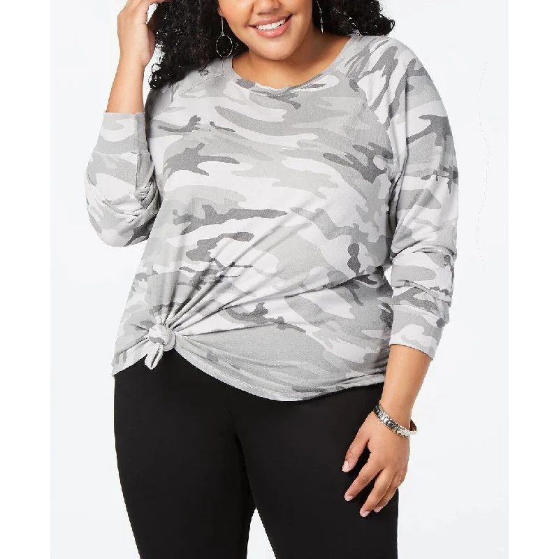 Love Tribe Women's Trendy Camo Print Sweatshirt Grey Size 3X