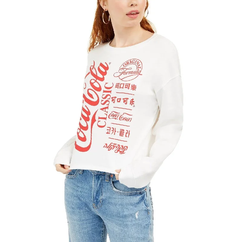 Love Tribes Juniors' Coca Cola Graphic Sweatshirt White Size Extra Large - X-Large