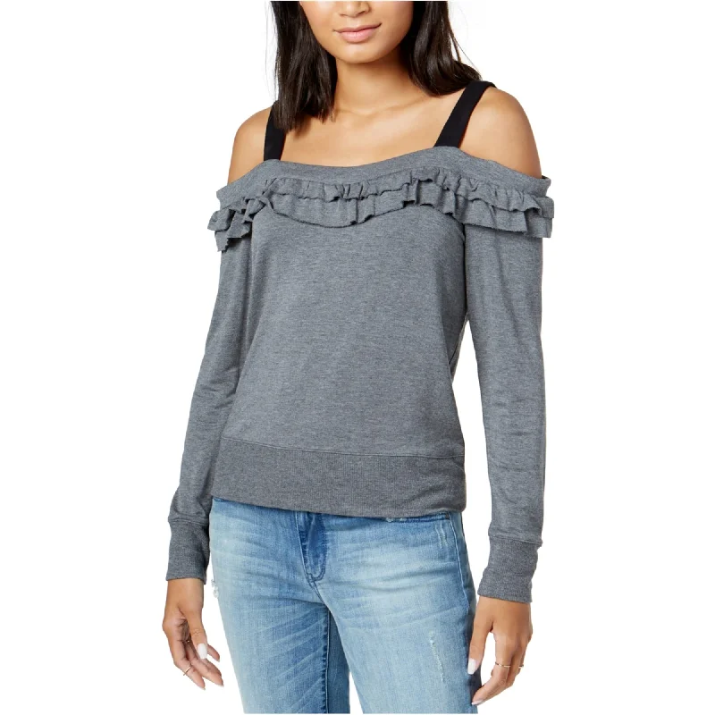 Maison Jules Womens Ruffled Sweatshirt