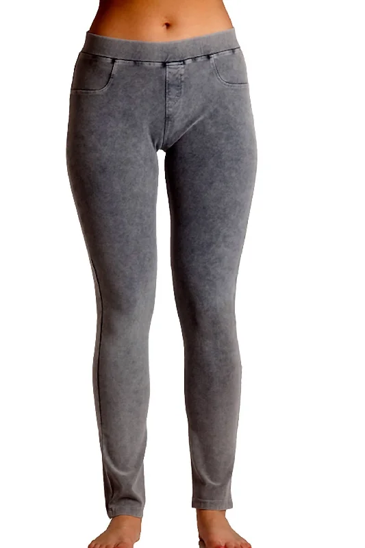 Mid Rise Leggings In Light Gray