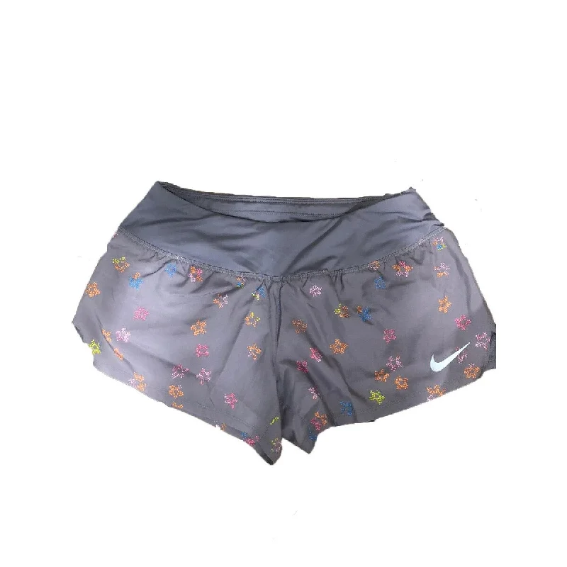 Nike Women's Dri-FIT Printed Running Shorts Grey Size Medium