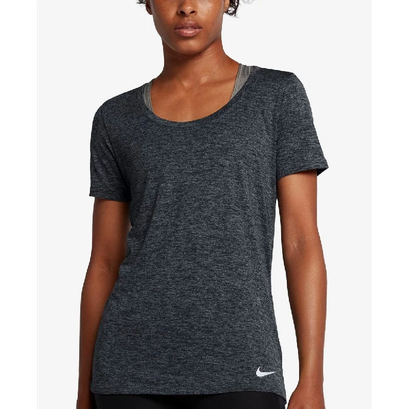 Nike Women's Legend Scoop Neck Training Short Sleeve Top Grey, Medium - Grey - m (8 - 10)