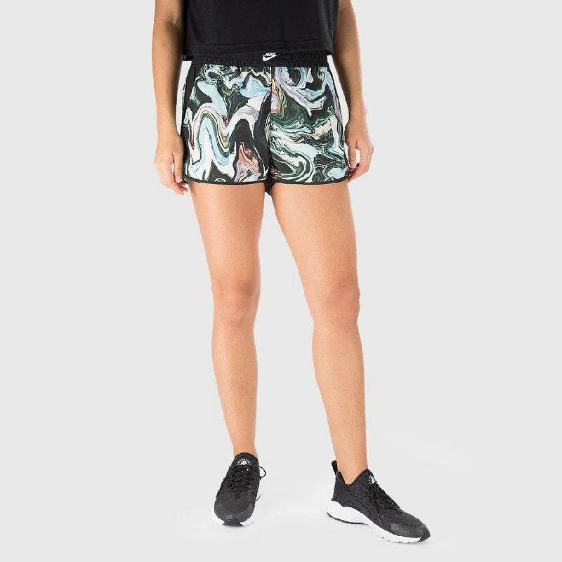 Nike Women's Sportswear Marble-Print Shorts Black Size Medium