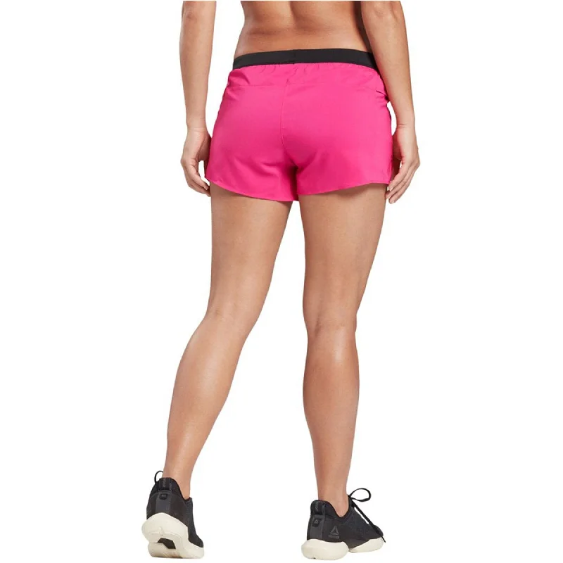 Reebok Womens 3 Inch Athletic Workout Shorts, Pink, Small