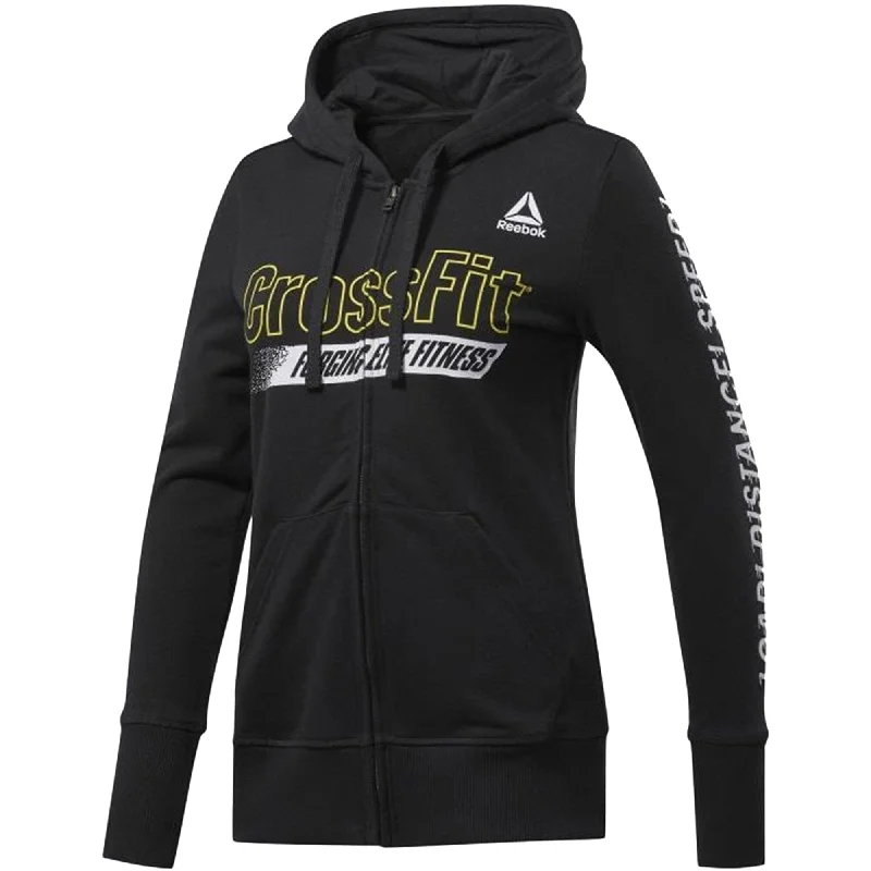 Reebok Womens RC FEF Graphic Hoodie Sweatshirt, Black, Large