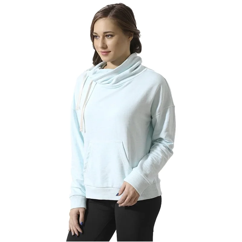 Reebok Womens TE Marble Cowl Sweatshirt, Blue, Small