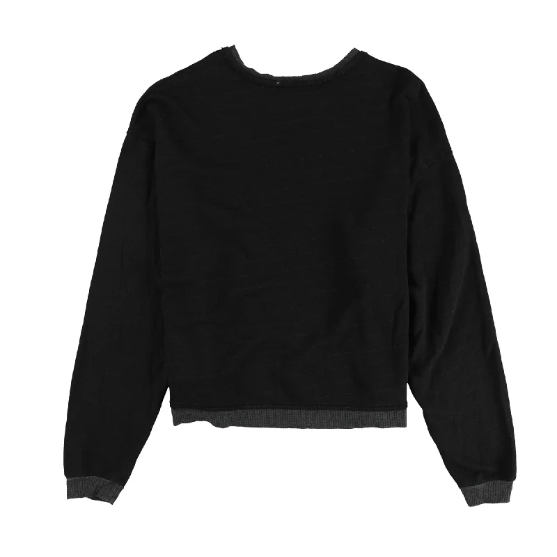 Treasure & Bond Womens Thermal Edge Sweatshirt, Black, Small