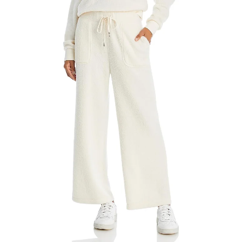 Womens Fuzzy Flare Sweatpants